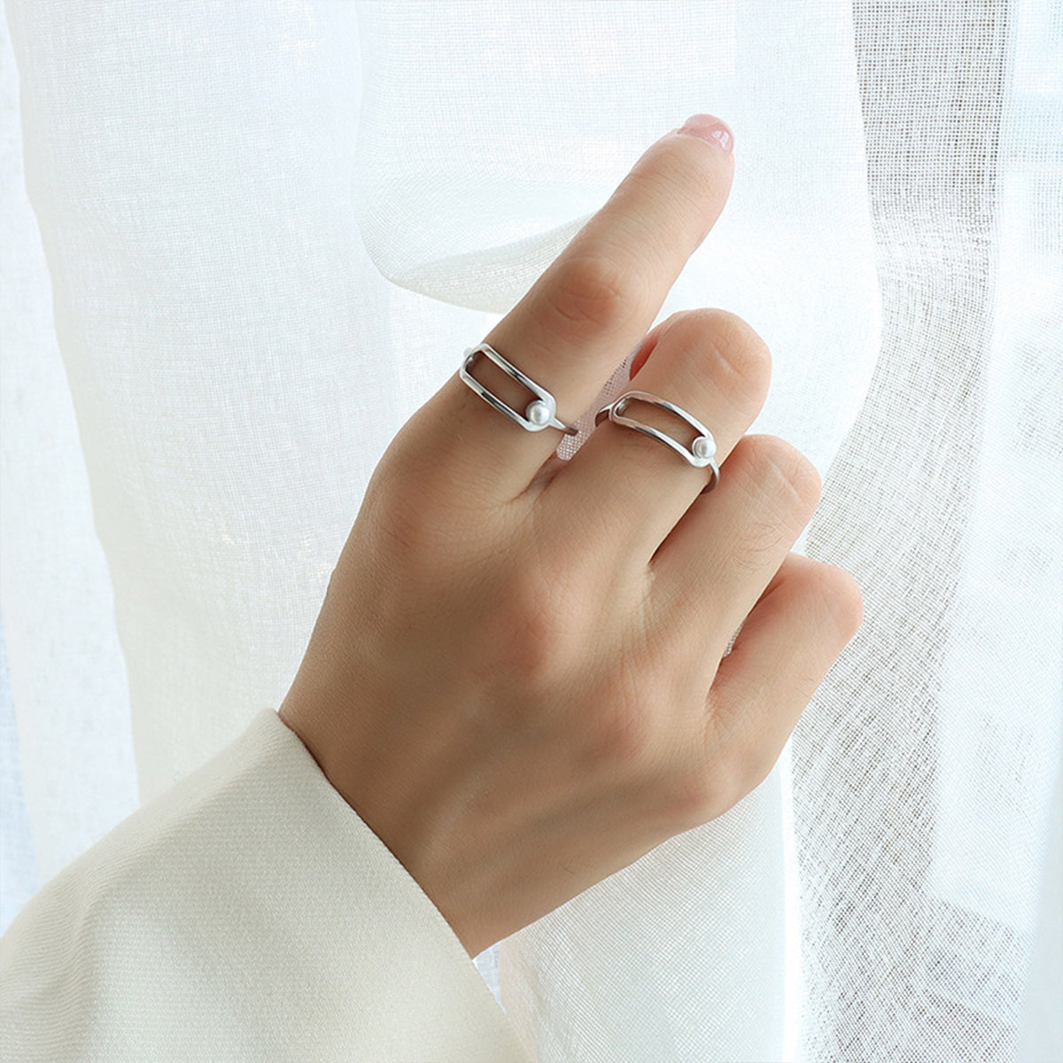 Pearl Titanium Steel Ring