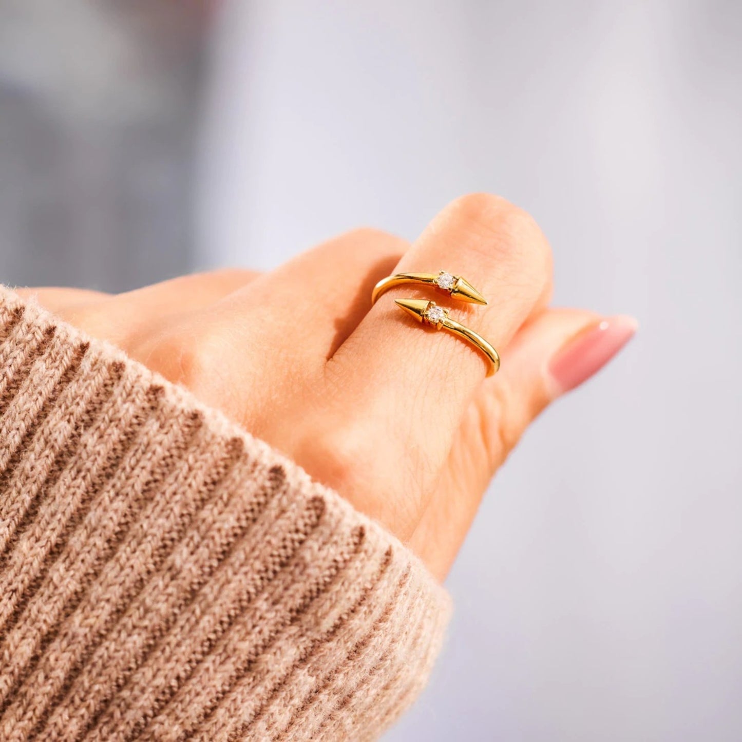 Becky Gold 925 Sterling Silver Open Ring