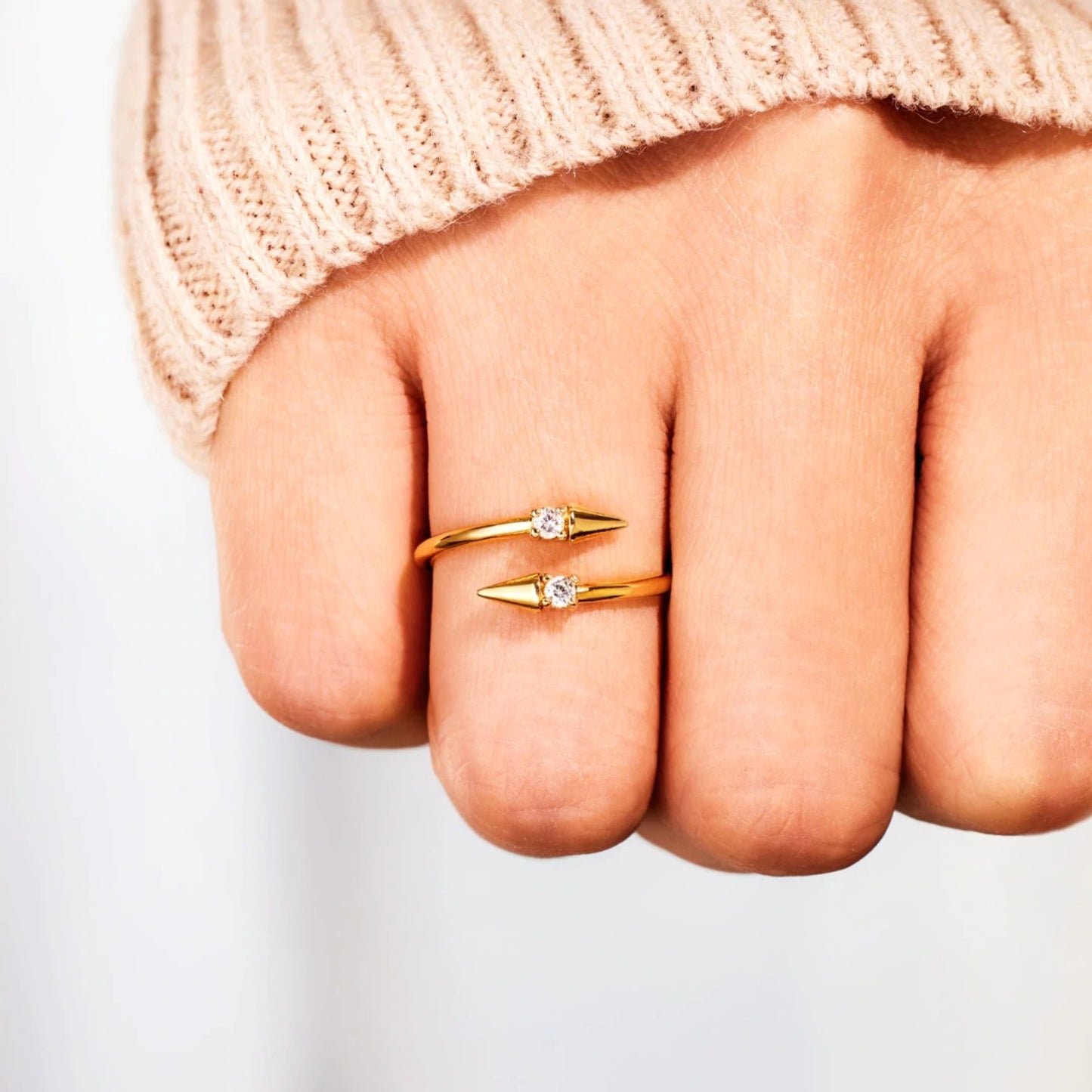 Becky Gold 925 Sterling Silver Open Ring