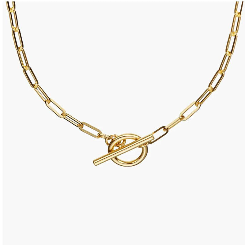 Paper Clip Chain Gold Necklace - Que Joyitas