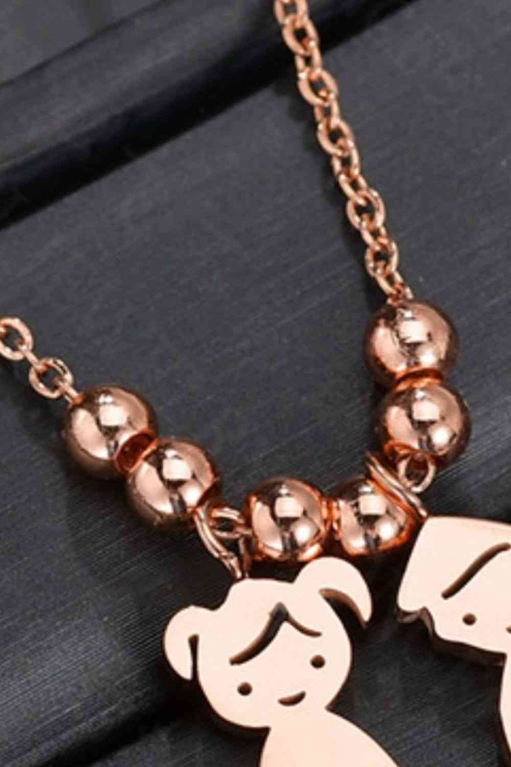 Boy and Girl Pendant Stainless Steel Necklace - Que Joyitas