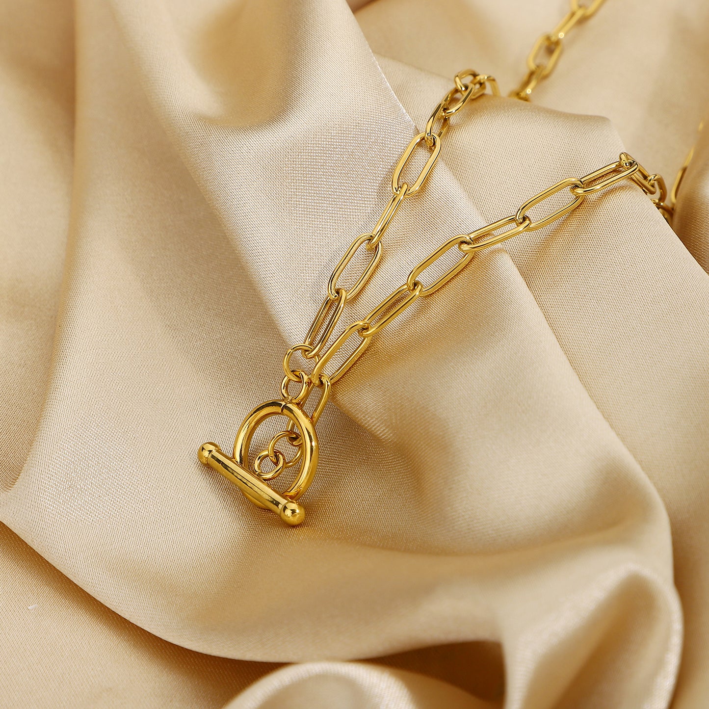 Paper Clip Chain Gold Necklace - Que Joyitas