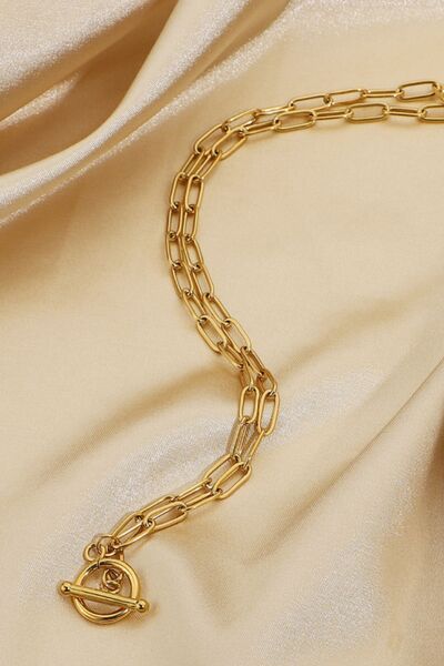 Paper Clip Chain Gold Necklace - Que Joyitas
