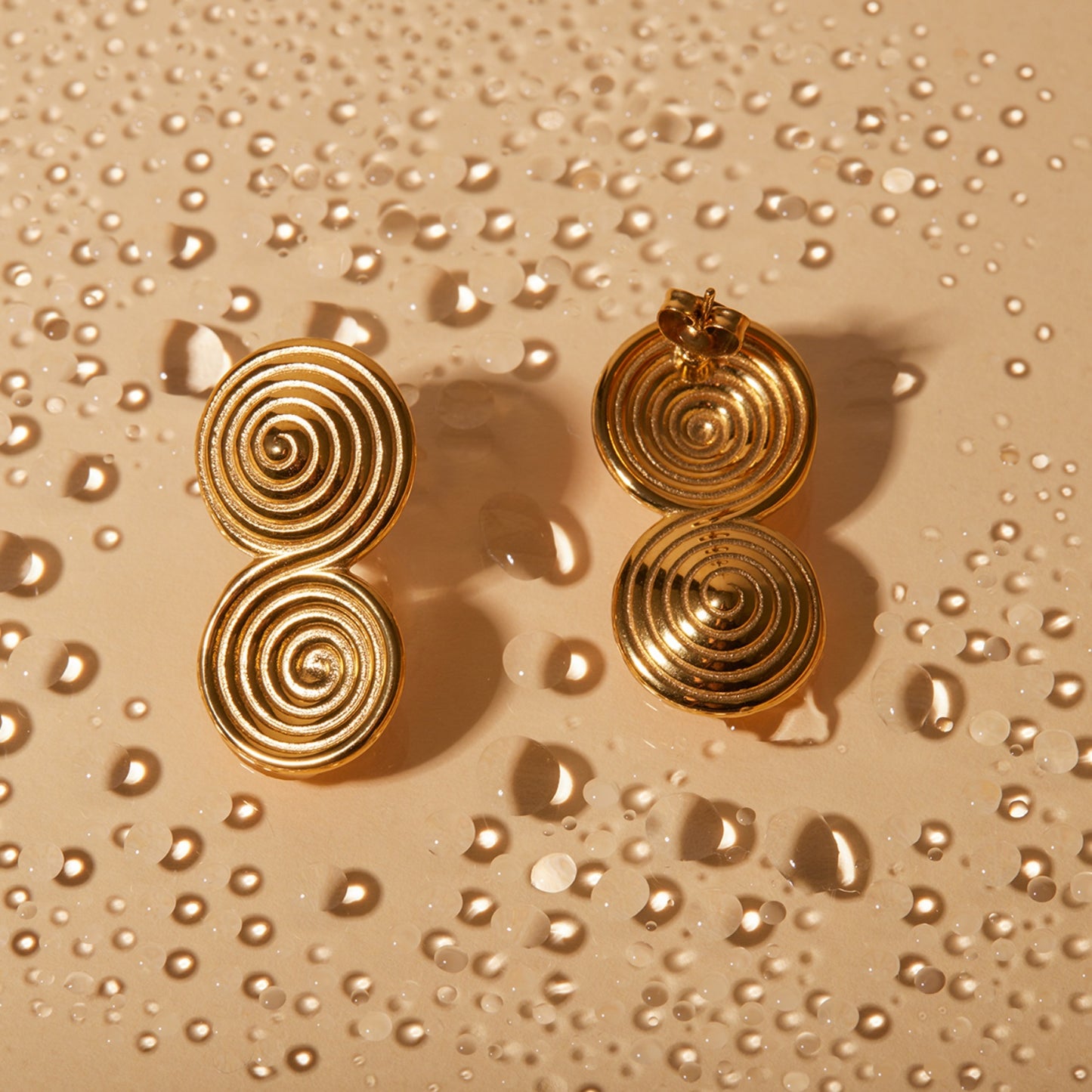 Double Swirl 18K Gold-Plated Earrings