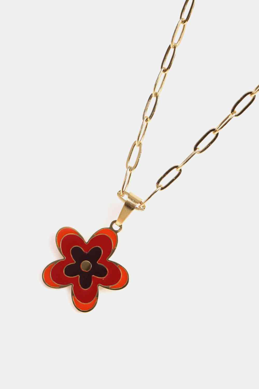Flower Pendant Stainless Steel Necklace - Que Joyitas