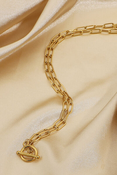 Paper Clip Chain Gold Necklace - Que Joyitas