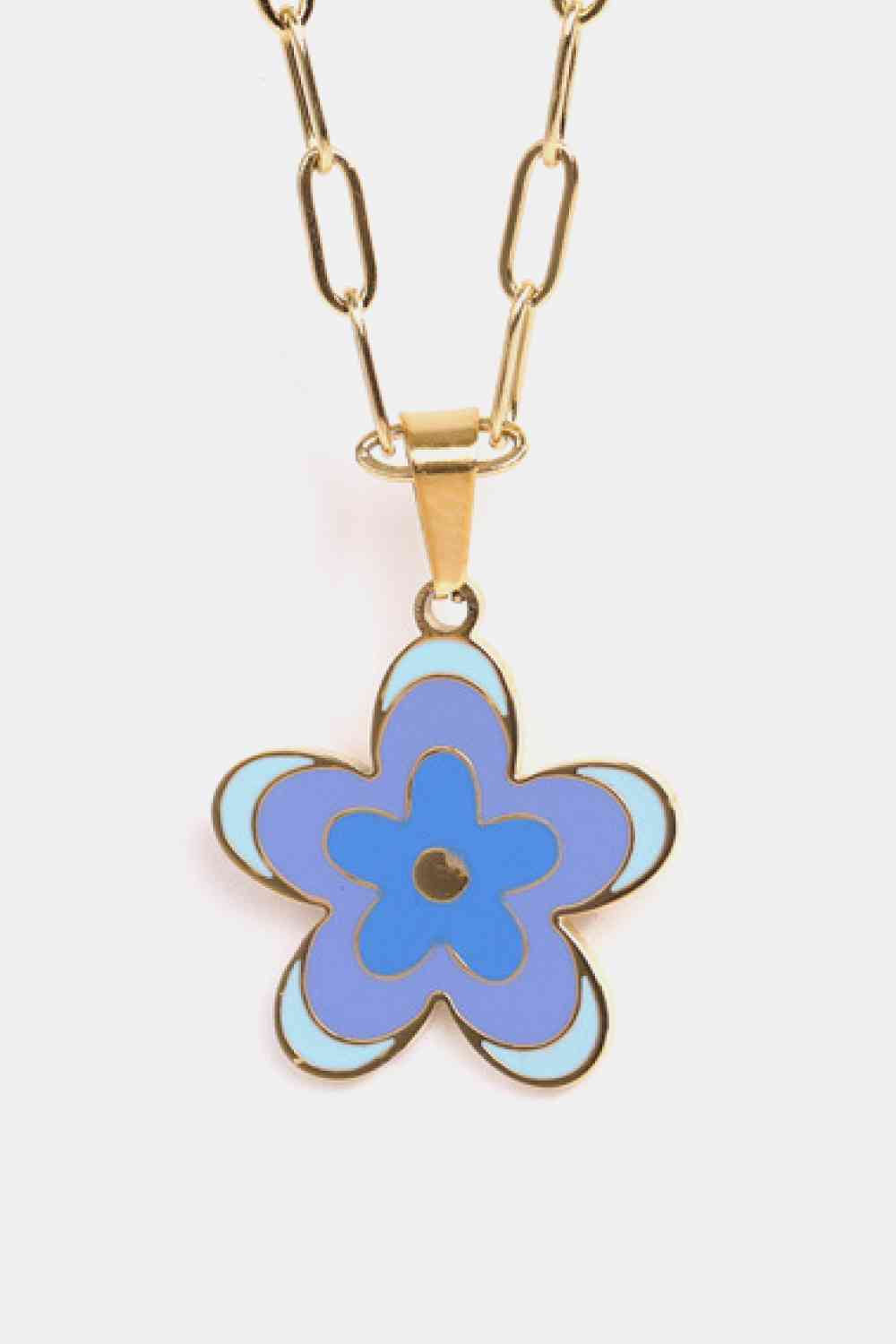 Flower Pendant Stainless Steel Necklace - Que Joyitas