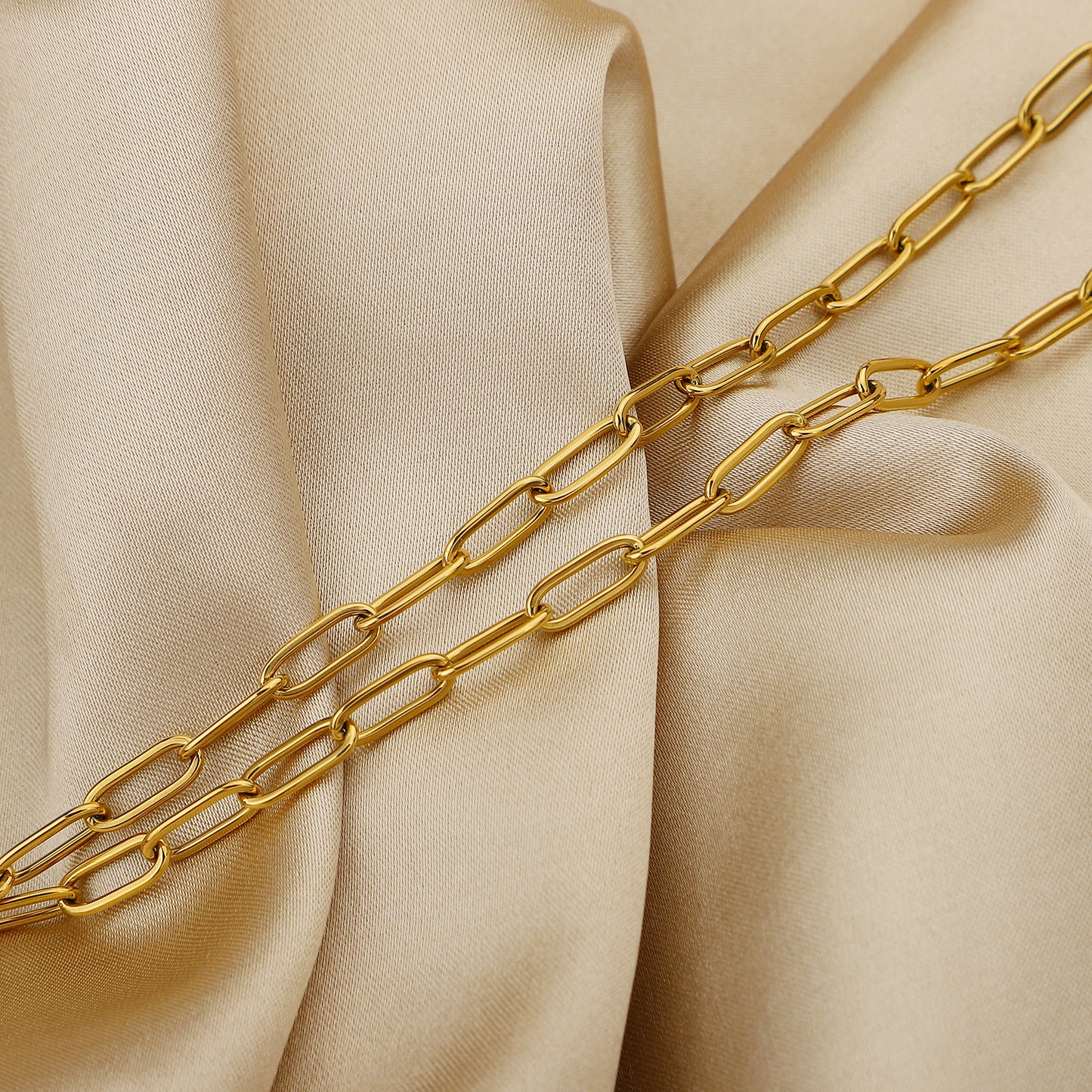 Paper Clip Chain Gold Necklace - Que Joyitas