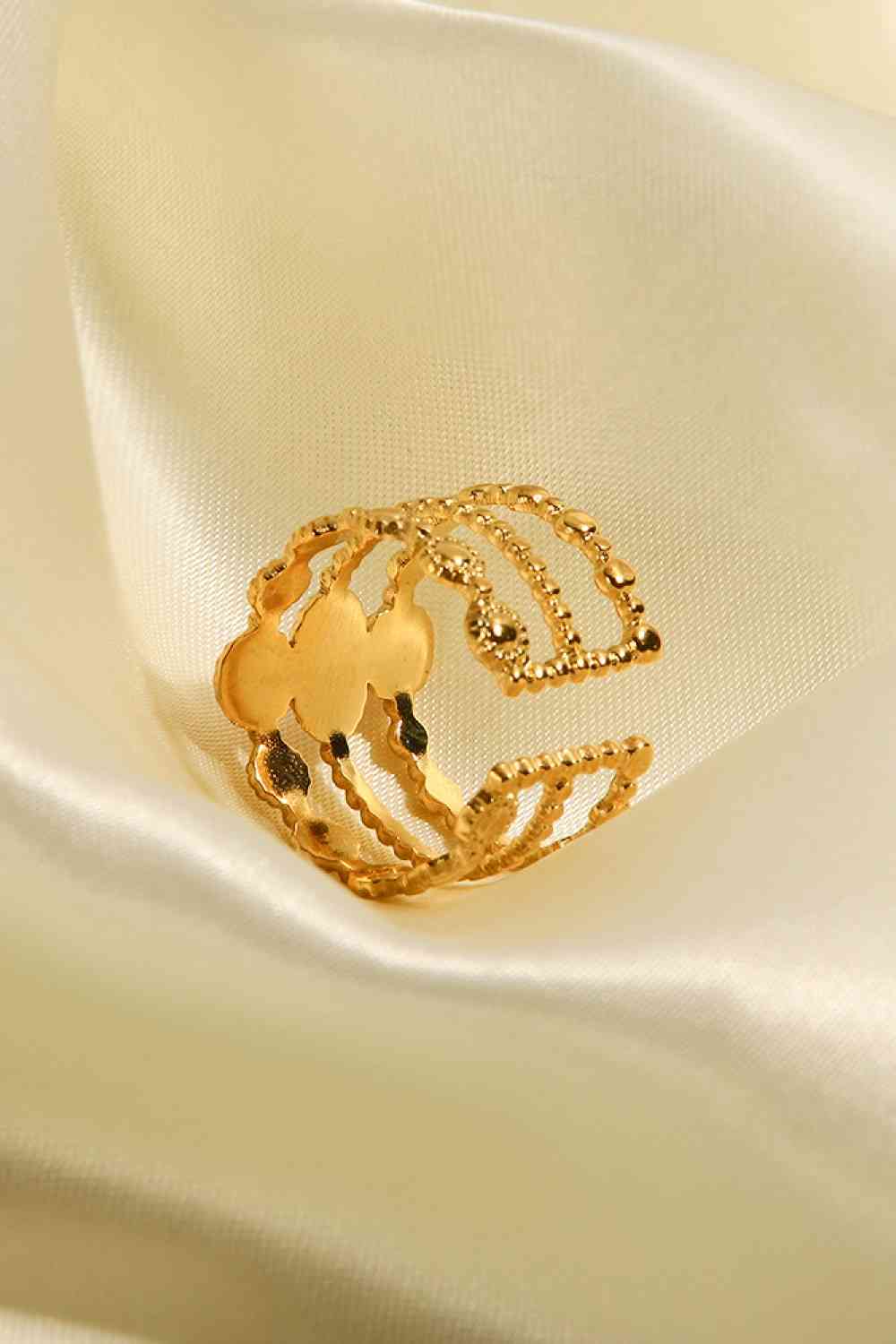 Pink and Gold Triple-Layered Open Ring - Que Joyitas
