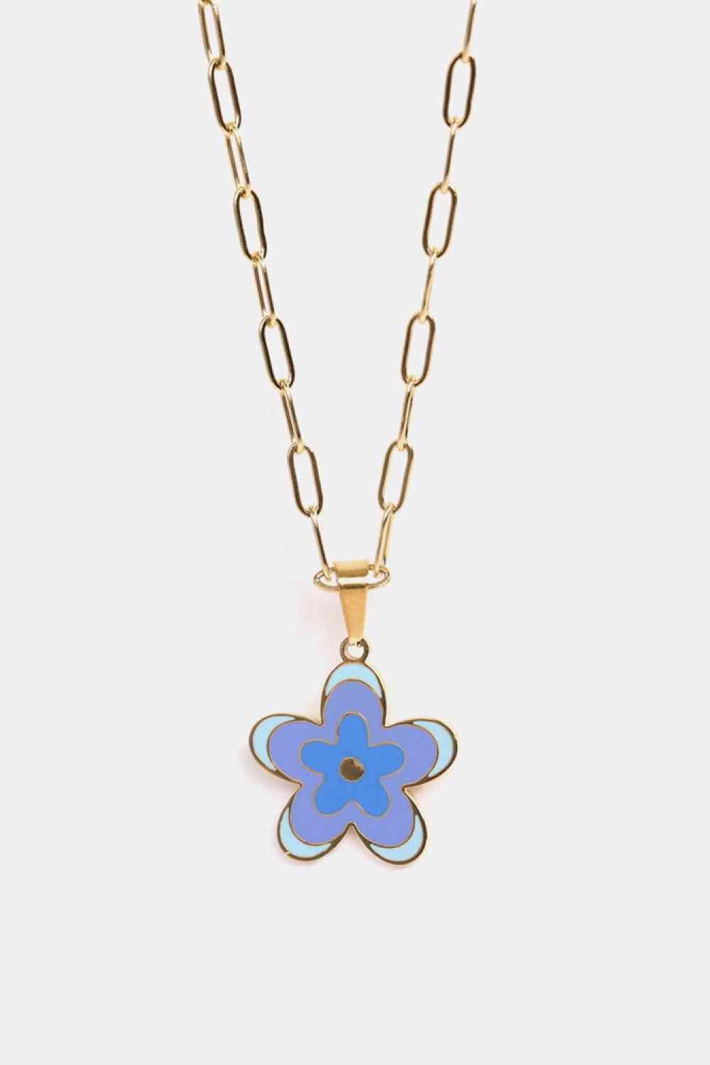 Flower Pendant Stainless Steel Necklace - Que Joyitas