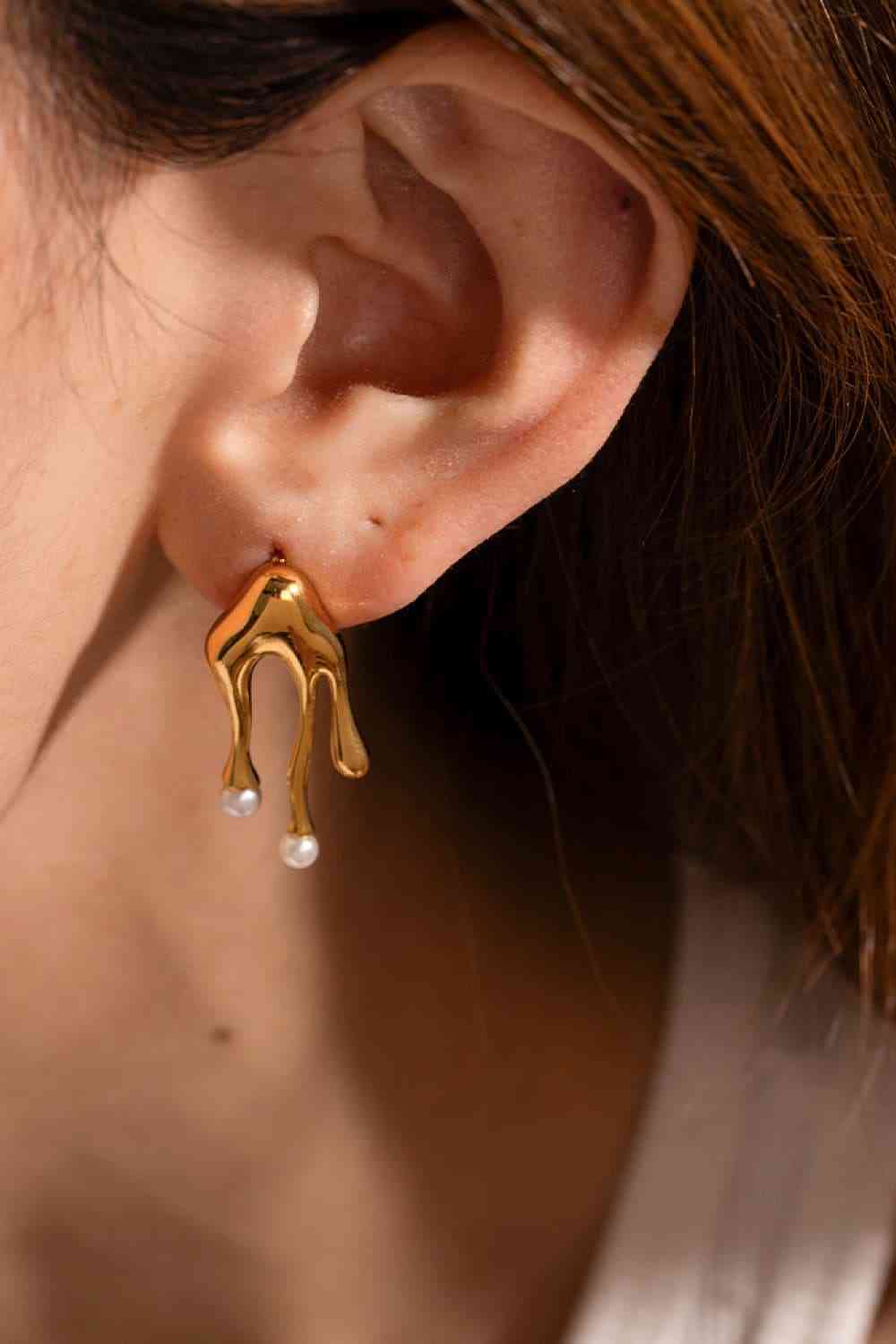 Funky Pearl Dangle Earrings