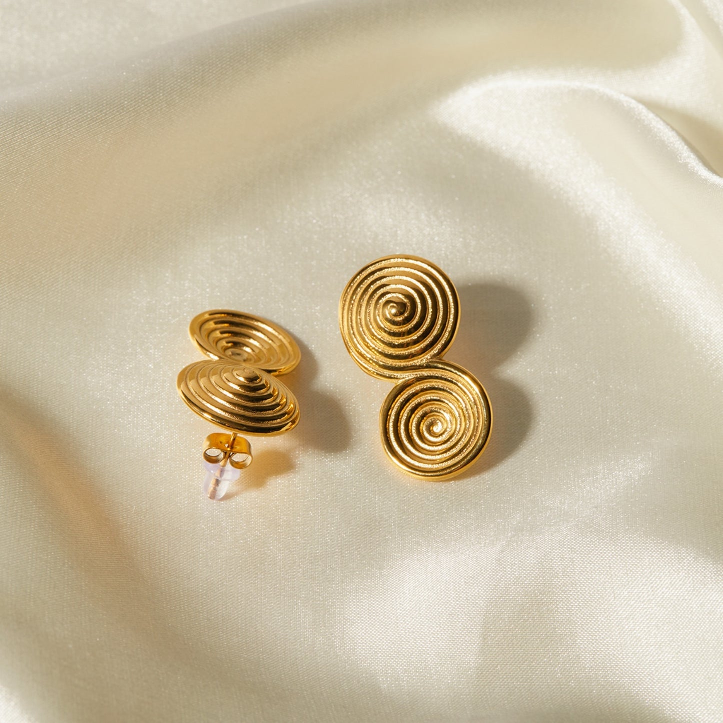 Double Swirl 18K Gold-Plated Earrings