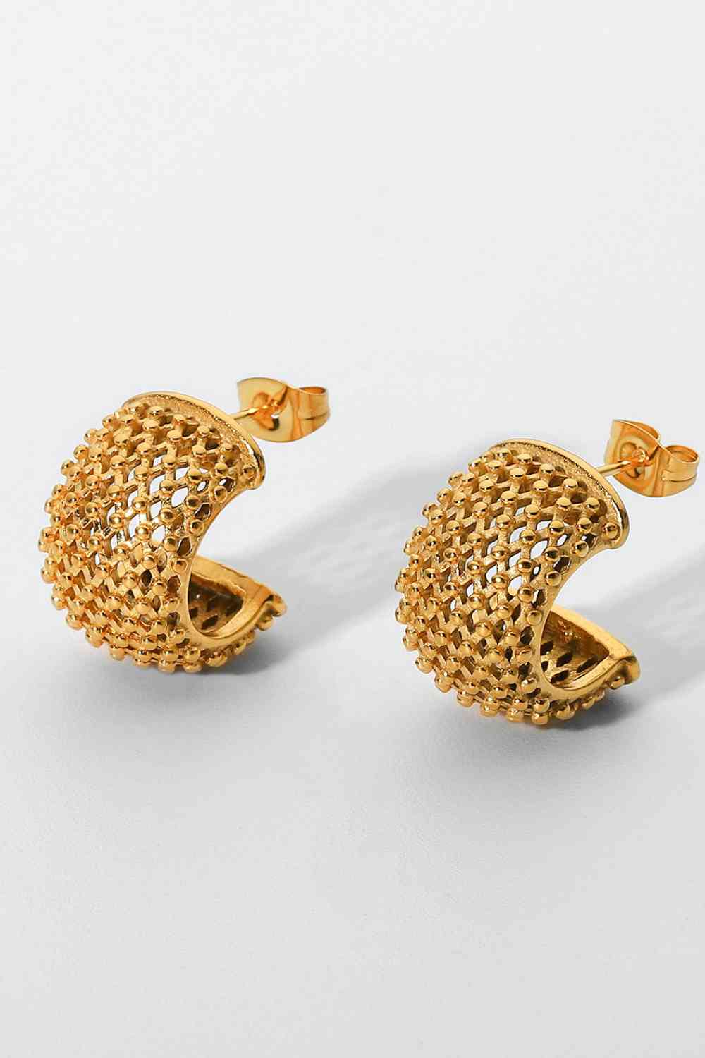 Mesh Half Hoop Earrings - Que Joyitas