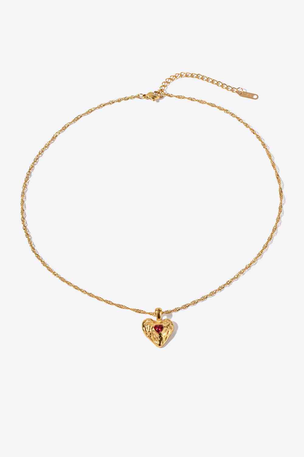 Cherished Heart Pendant Necklace - Que Joyitas