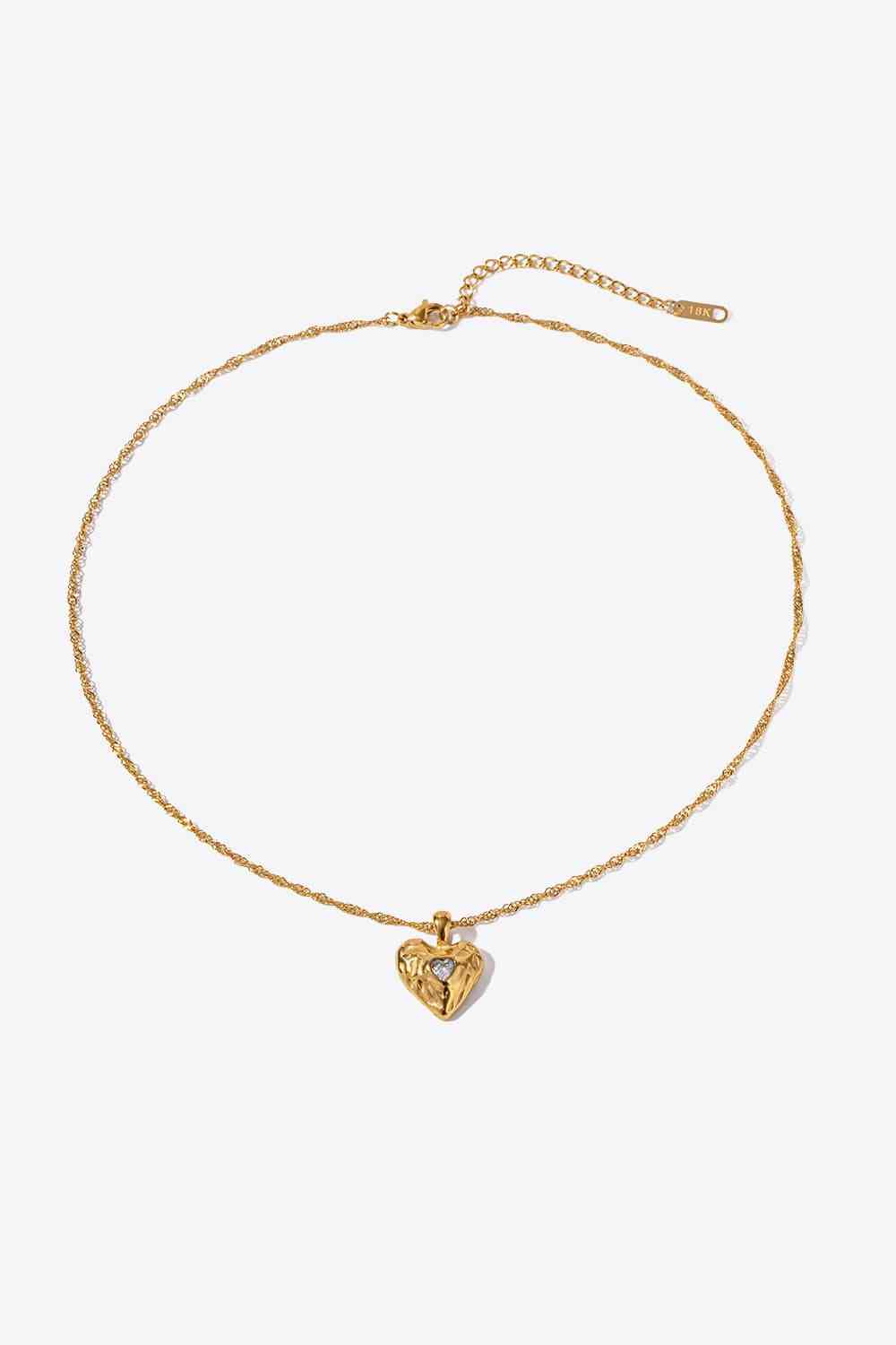 Cherished Heart Pendant Necklace - Que Joyitas