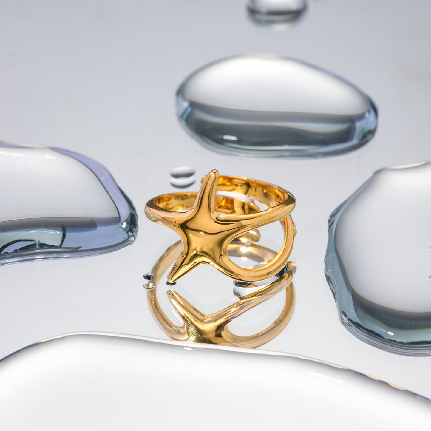 Open Star Gold Ring