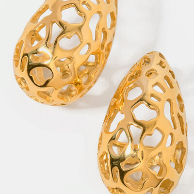 Genoveva Teardrop Hollowed Earrings - Que Joyitas