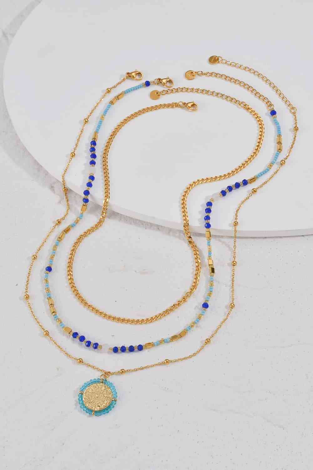 Three-Piece Beaded Necklace Set - Que Joyitas