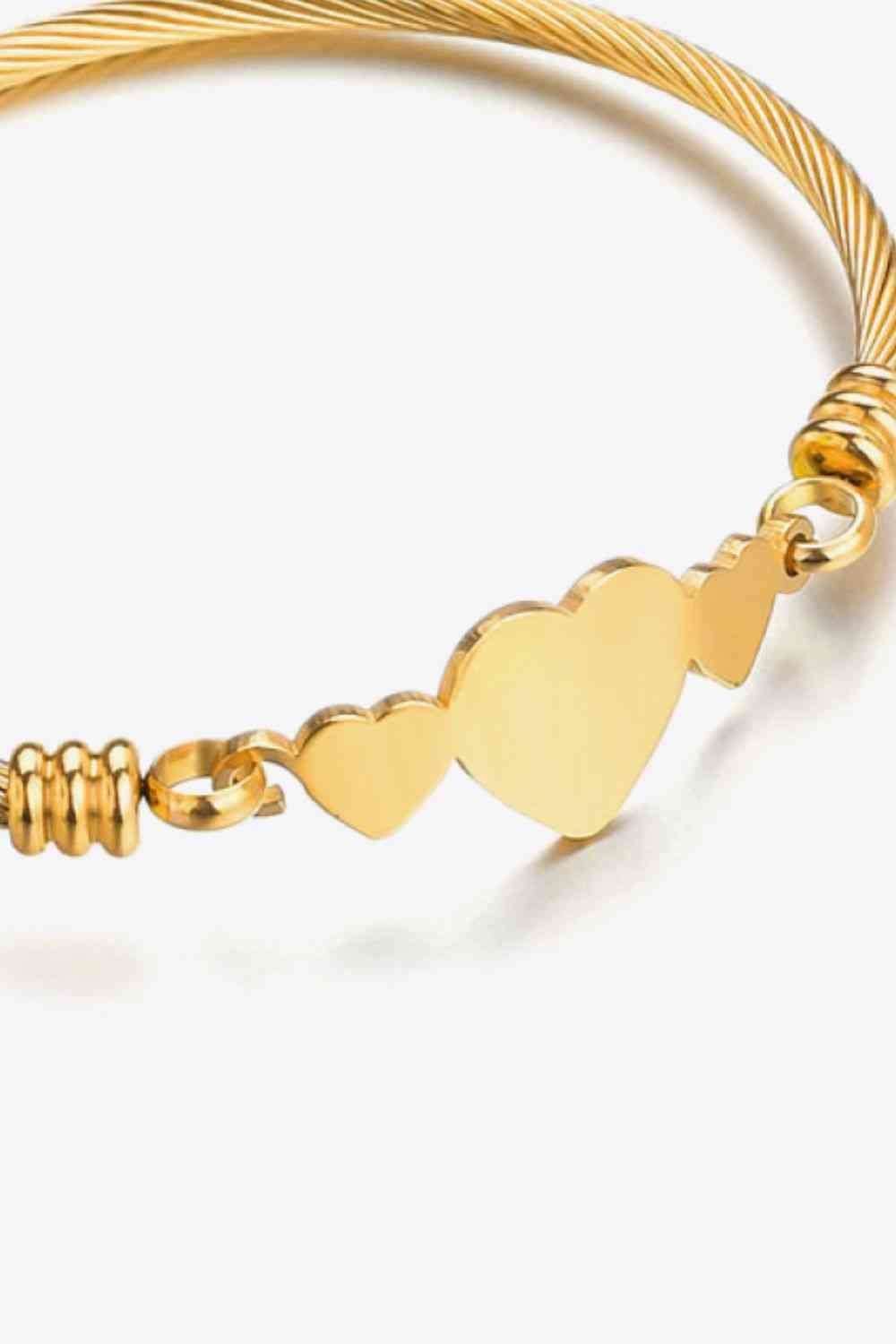 Triple Heart Stainless Steel Bracelet - Que Joyitas