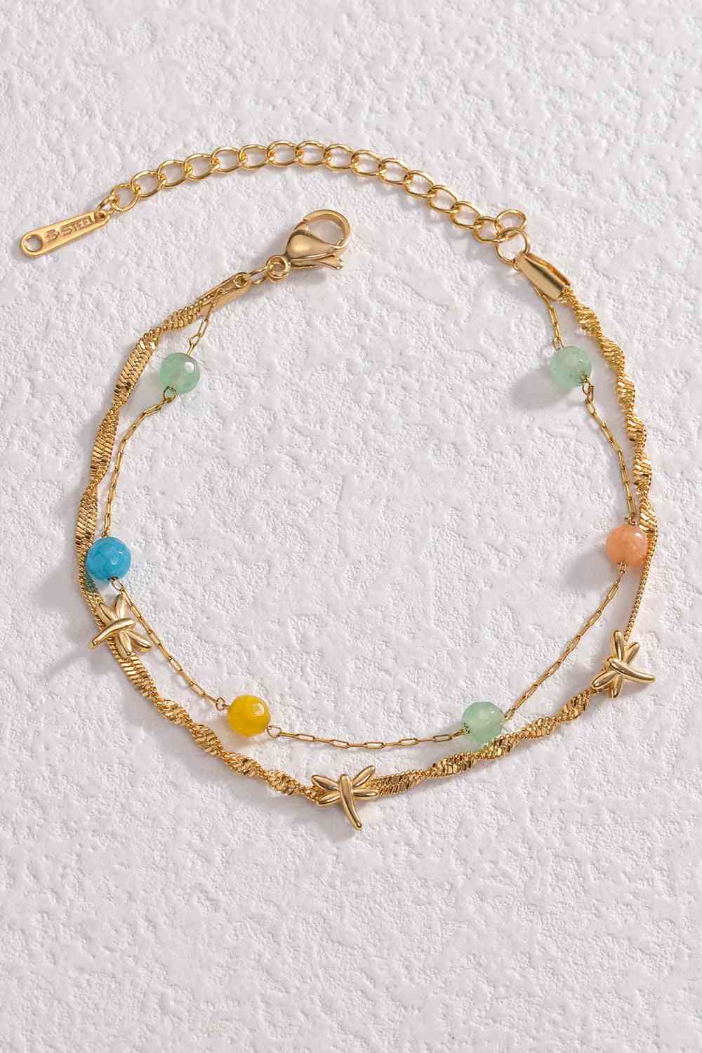Dragonfly Double-Layered Stainless Steel Bracelet - Que Joyitas