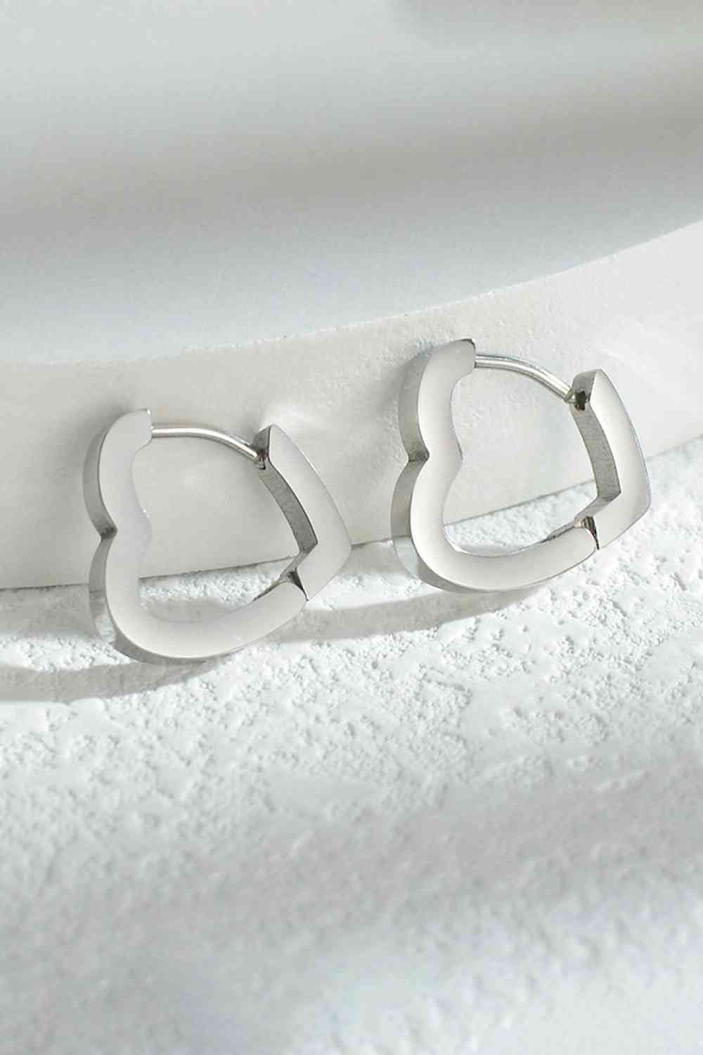 Love Lockdown Heart Huggies Stainless Steel Earrings - Que Joyitas