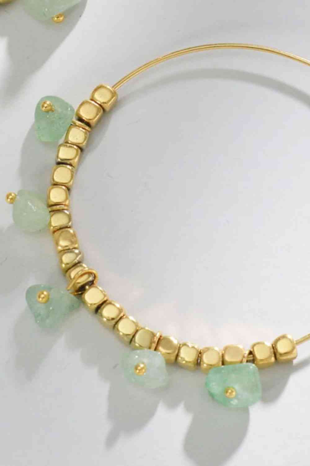 Turquoise Stainless Steel Hoop Earrings - Que Joyitas