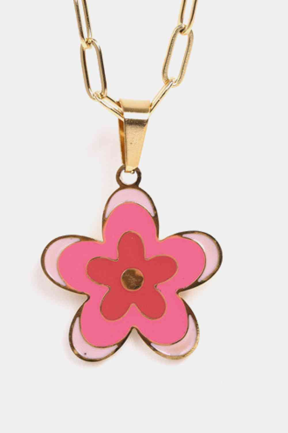 Flower Pendant Stainless Steel Necklace - Que Joyitas