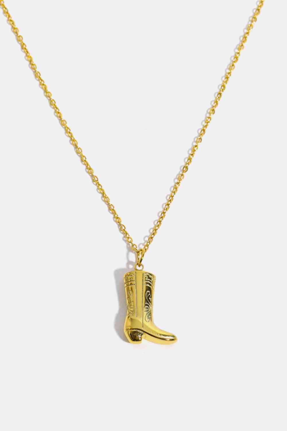 Howdy-Cowboy Boot Pendant Stainless Steel Necklace - Que Joyitas