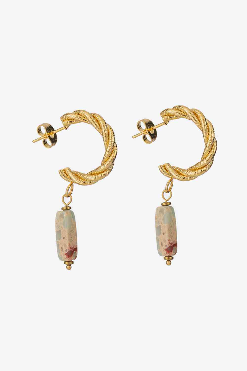 Monica Natural Stone Drop Earrings - Que Joyitas
