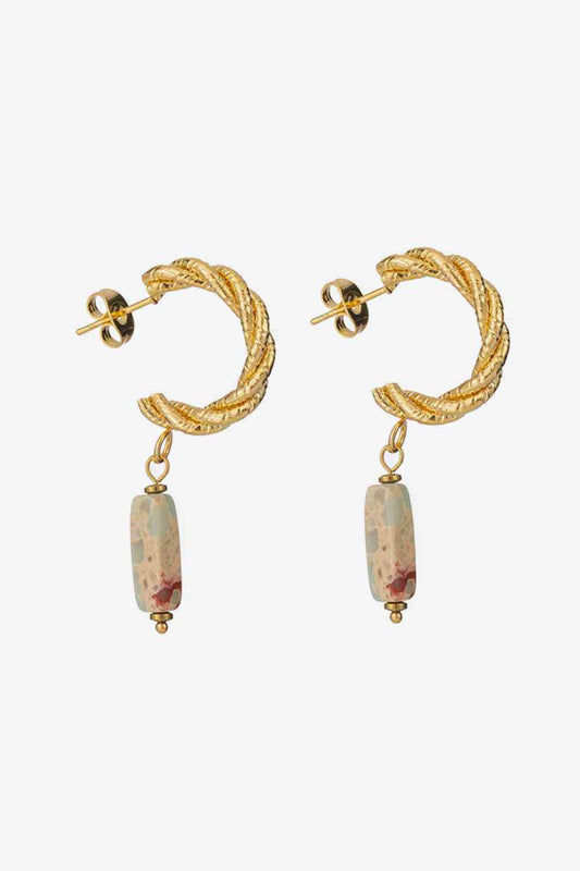Monica Natural Stone Drop Earrings - Que Joyitas