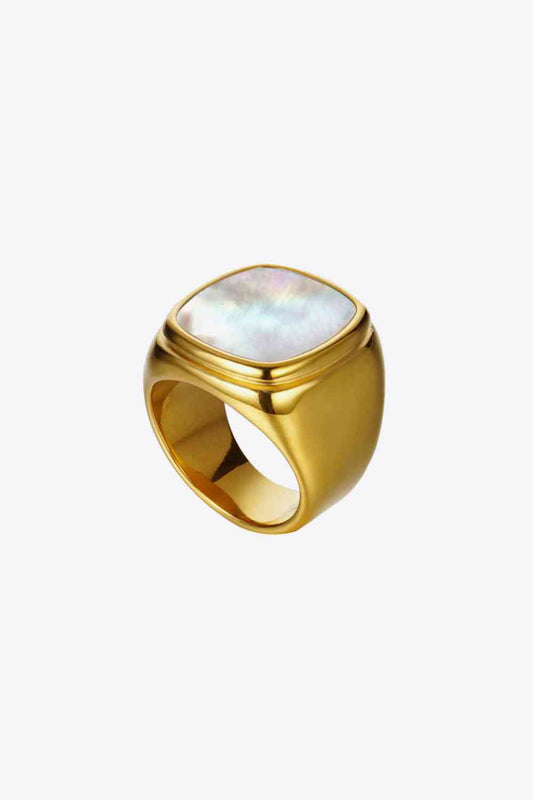 Bold Shell 18K Gold-Plated Ring - Que Joyitas