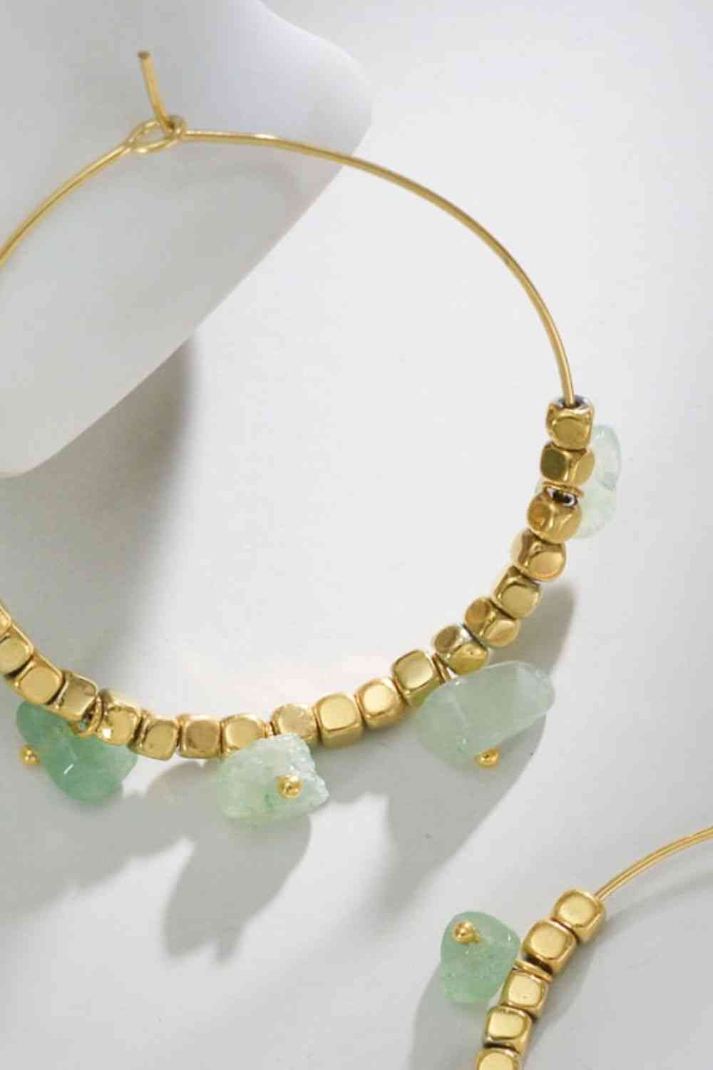 Turquoise Stainless Steel Hoop Earrings - Que Joyitas