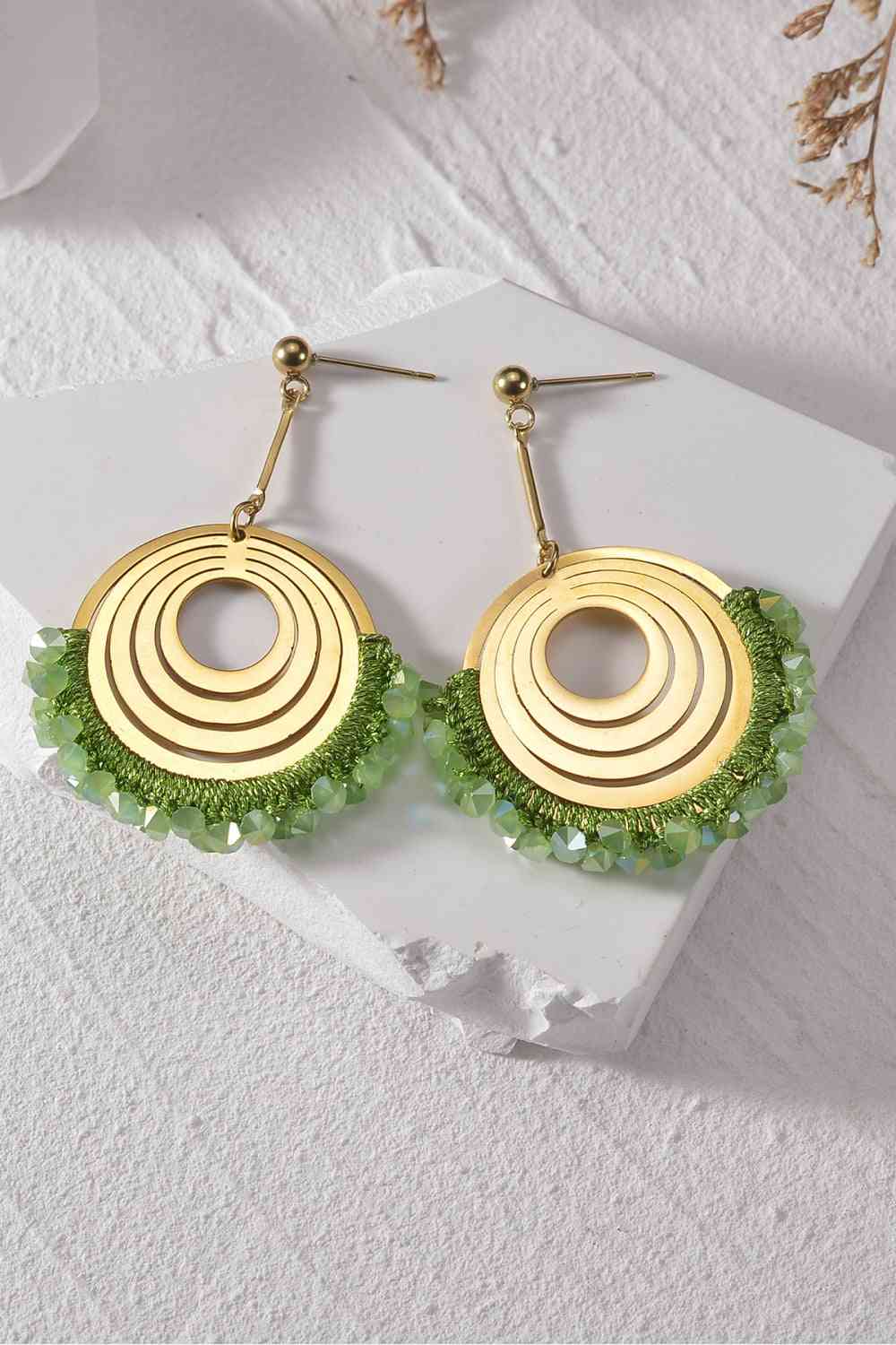 Timeless Beaded Drop Studs Earrings - Que Joyitas