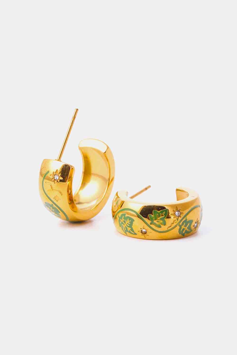 Daisy Flower C-Hoop Earrings - Que Joyitas