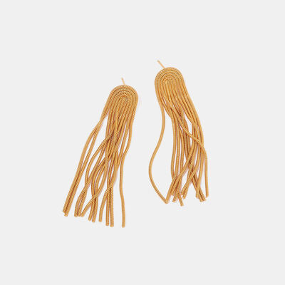 Gold Rainbow Tassel Dangle Earrings - Que Joyitas