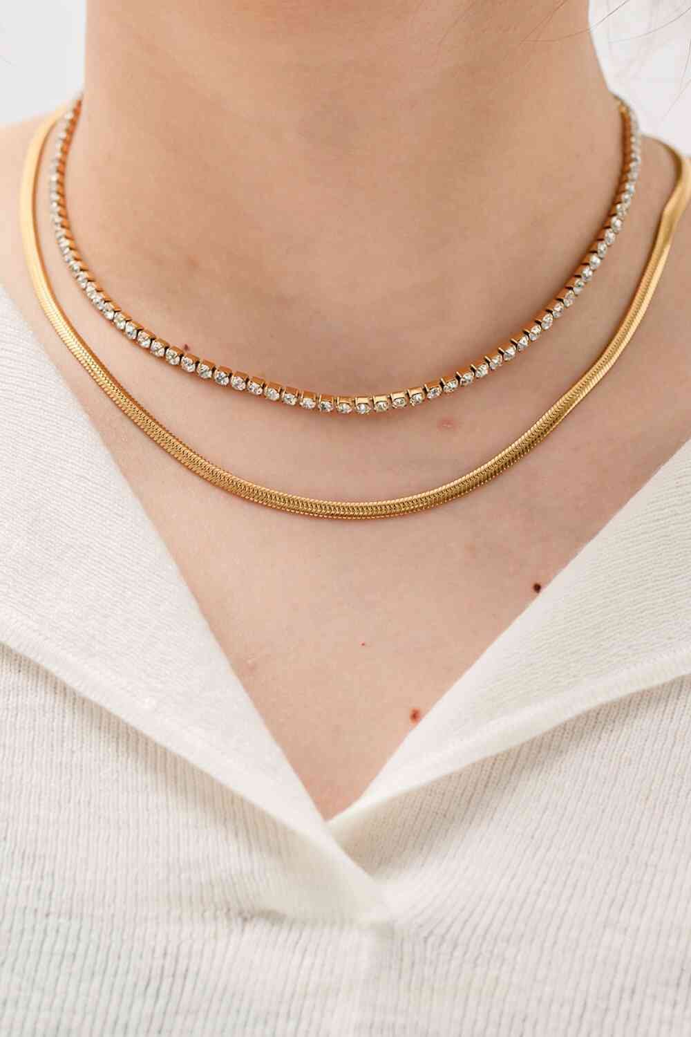 Viviana Double-Layered Gold Necklace - Que Joyitas