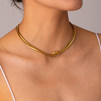 Double Layered Knot Choker Necklace - Que Joyitas