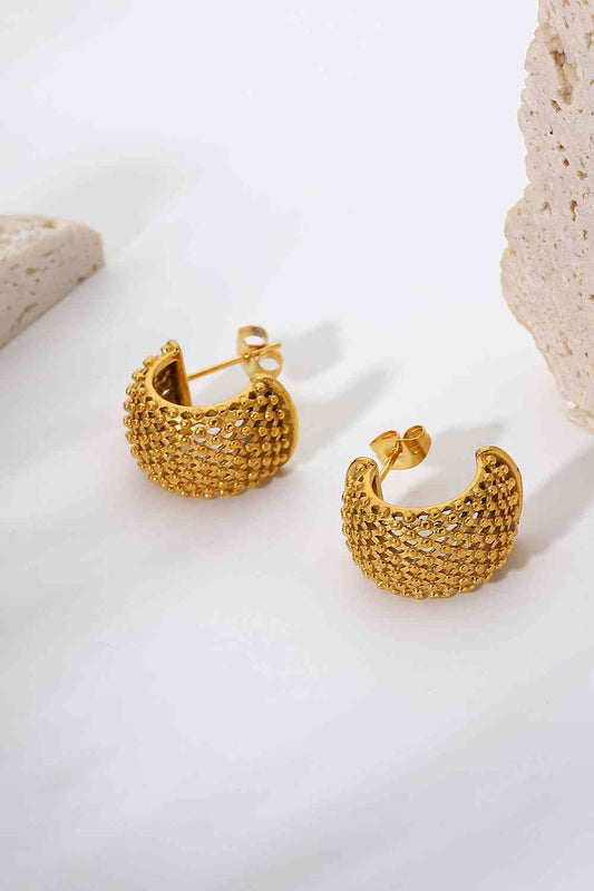 Mesh Half Hoop Earrings - Que Joyitas