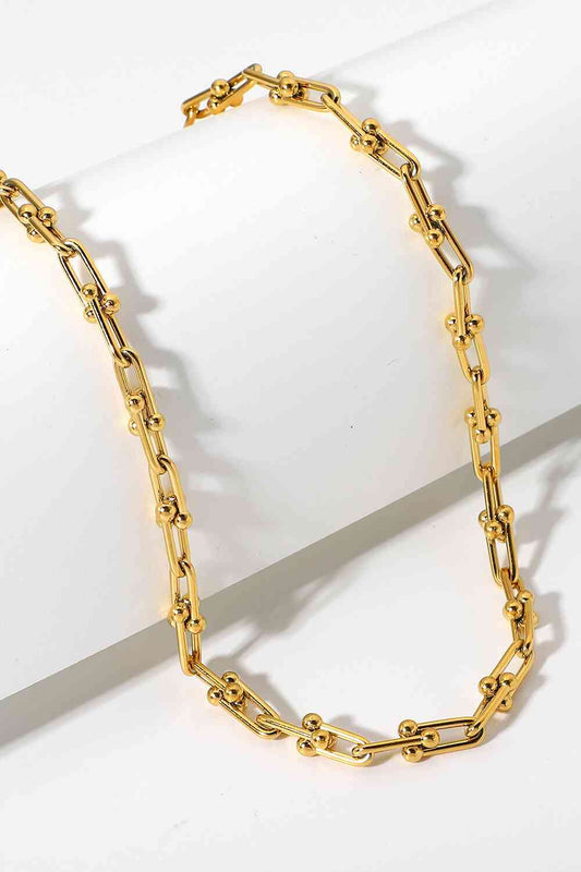 Cameron Gold U-Shape Chain Necklace - Que Joyitas