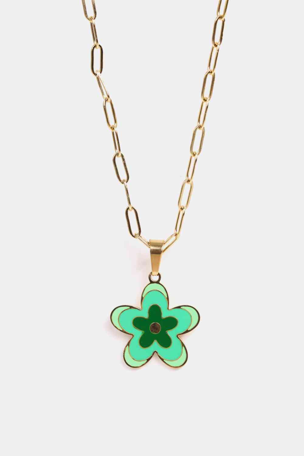 Flower Pendant Stainless Steel Necklace - Que Joyitas