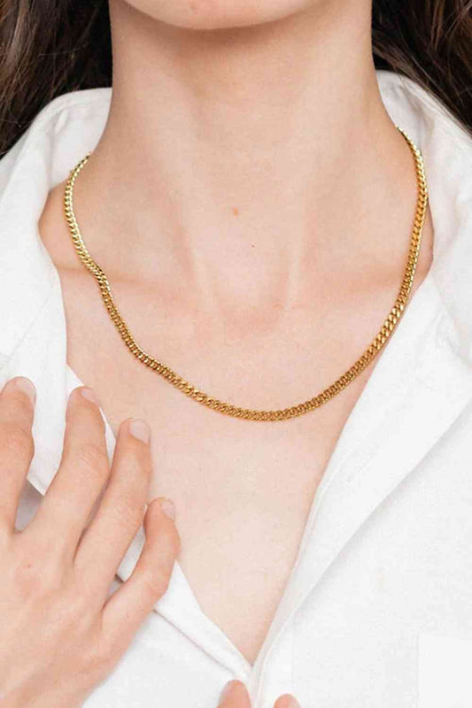 Small Curb Chain Necklace - Que Joyitas