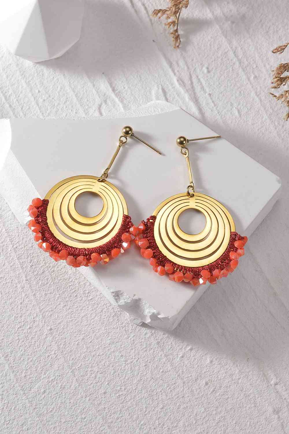 Timeless Beaded Drop Studs Earrings - Que Joyitas