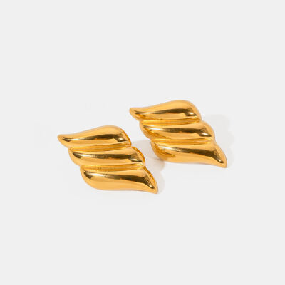 Triple Bold Layered Gold Earrings - Que Joyitas