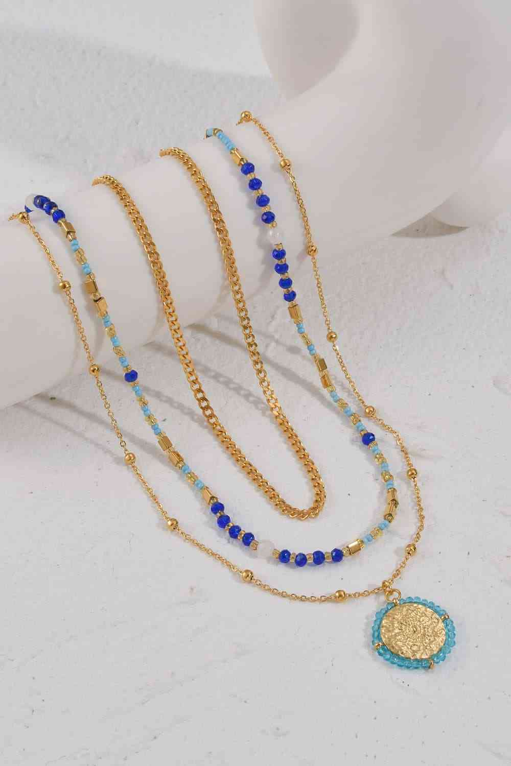 Three-Piece Beaded Necklace Set - Que Joyitas
