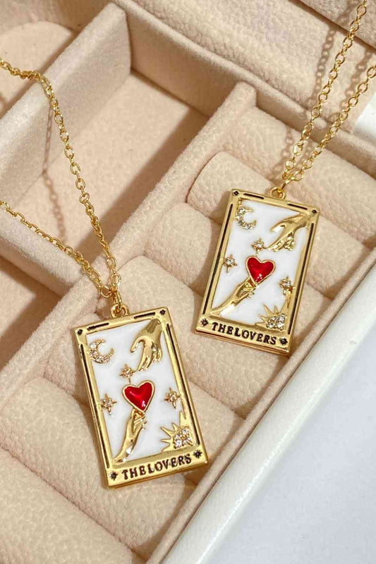 Tarot Card Lover Necklace - Que Joyitas