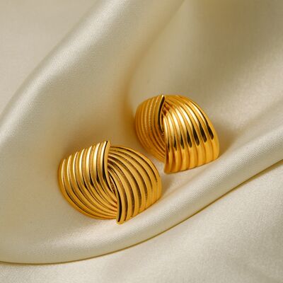 Marina Gold Stud Earrings - Que Joyitas