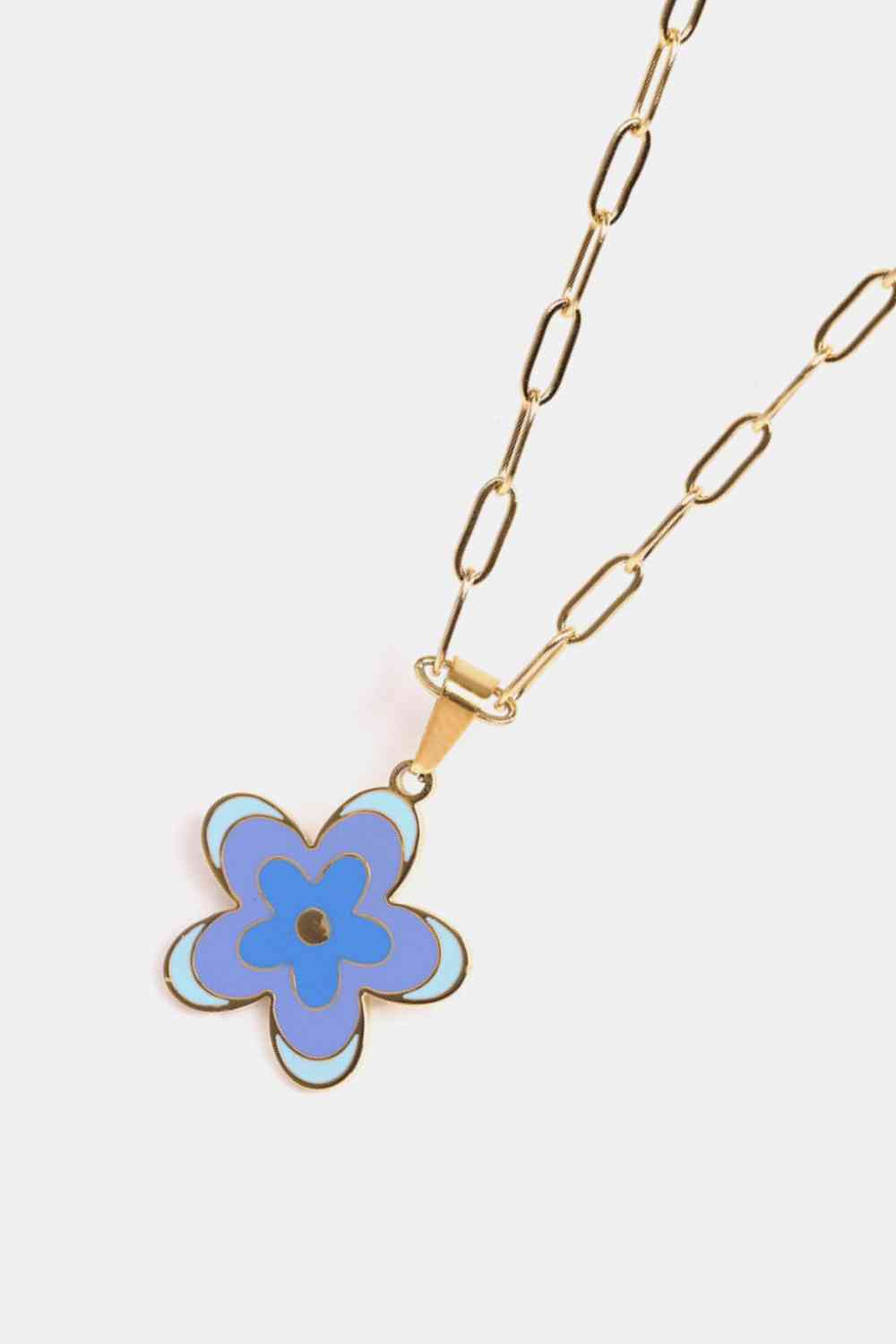 Flower Pendant Stainless Steel Necklace - Que Joyitas