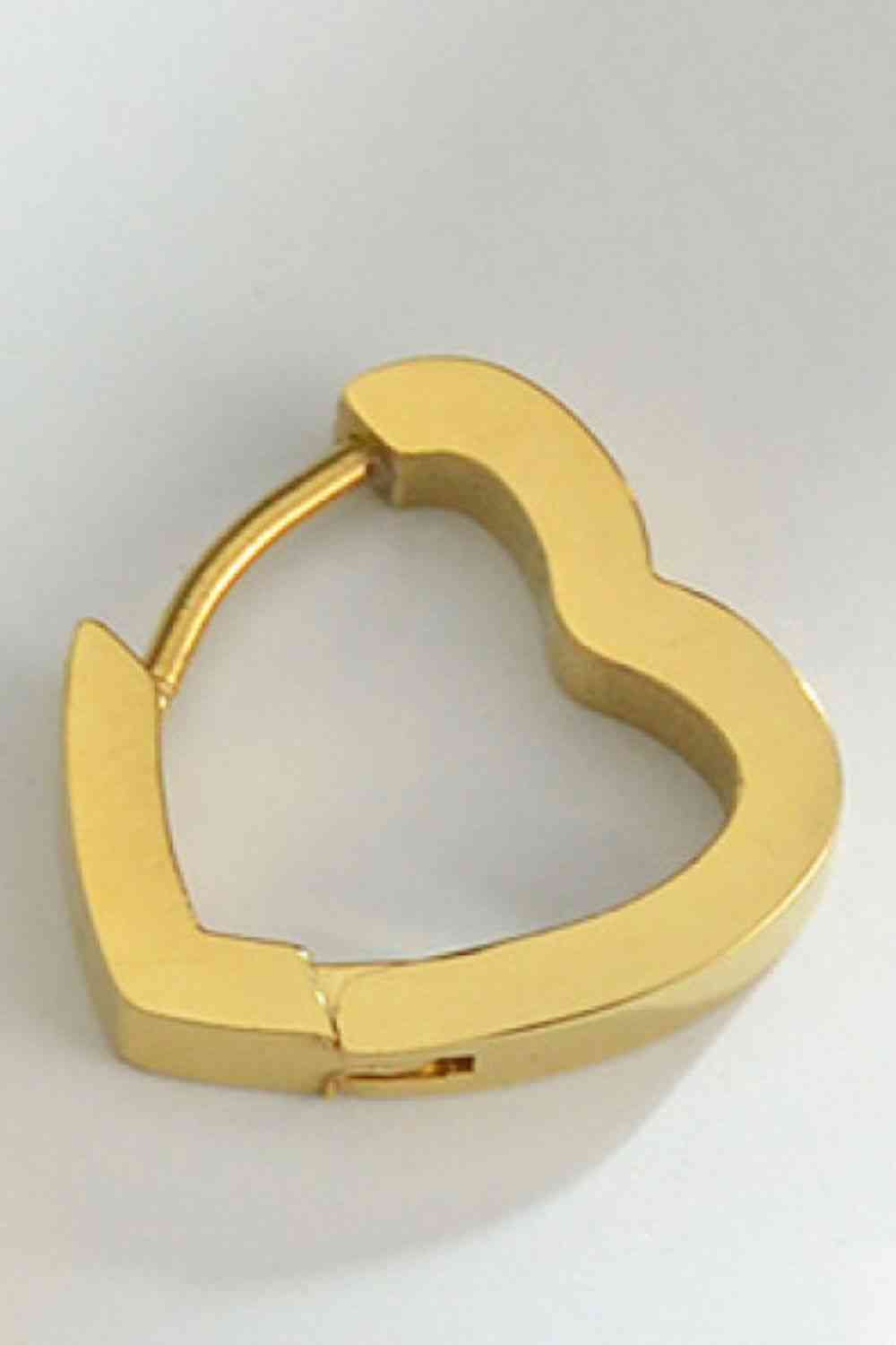 Love Lockdown Heart Huggies Stainless Steel Earrings - Que Joyitas