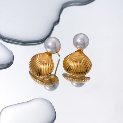 Pearly Shell Stud Earrings