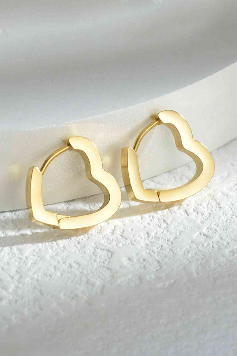 Love Lockdown Heart Huggies Stainless Steel Earrings - Que Joyitas
